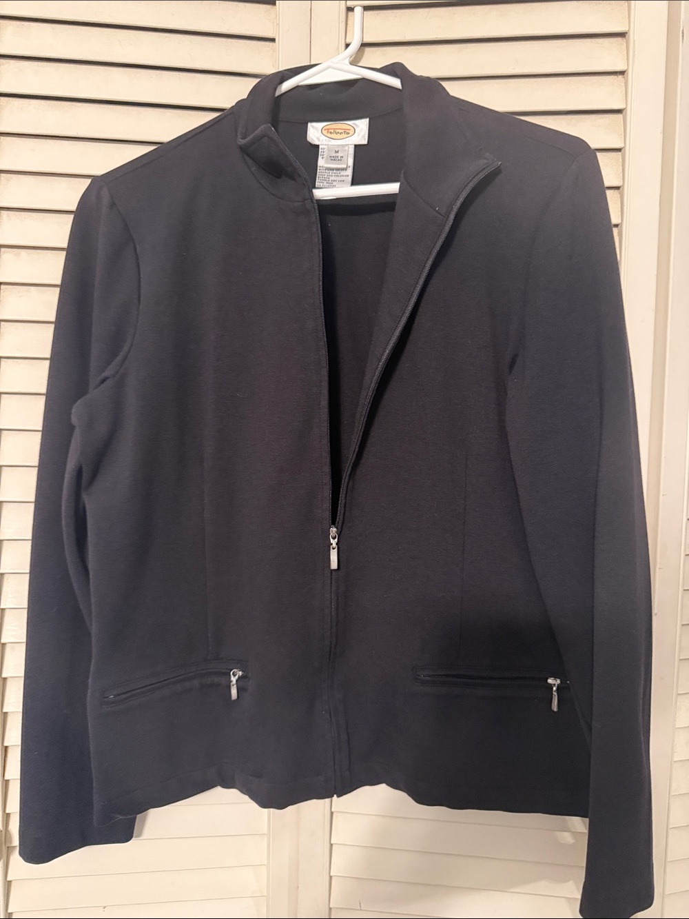 Talbots Black Lightweight Zip-Front Shirt Jacket